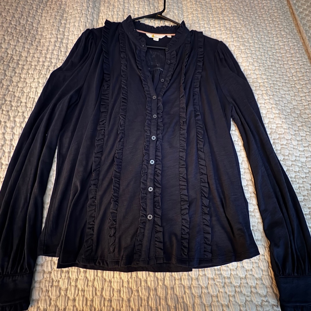Boden, XL, NAVY, ruffle, soft, t-shirt fabric